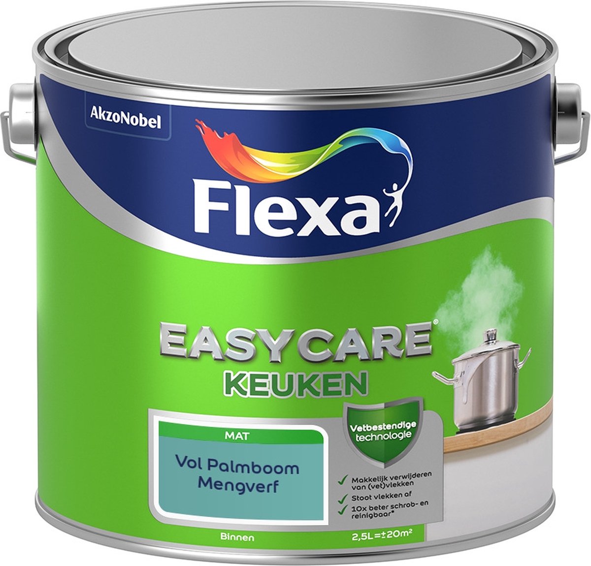 Flexa Easycare Muurverf - Keuken - Mat - Mengkleur - Vol Palmboom - 2,5 liter