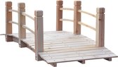 Outsunny Tuinbrug houten brug houten voetbrug vijverbrug sierbrug met leuning tot 180 kg 844-100