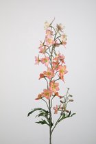 Kunstbloem - Delphinium - ridderspoor - topkwaliteit decoratie - 2 stuks - zijden bloem - peach - 77 cm hoog