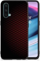 Backcase TPU Siliconen Hoesje OnePlus Nord CE 5G GSM Hoesje met Zwarte rand Geruit Rood