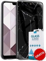 Backcover Marmerlook Hoesje Huawei P10 Plus Zwart - Gratis Screen Protector - Telefoonhoesje - Smartphonehoesje