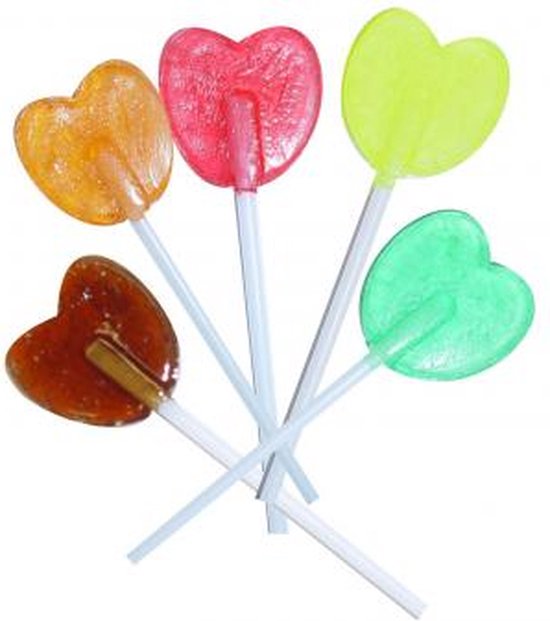 Snoepgoed Gekleurde Mix Hart- en Ronde lollies - 200 stuks