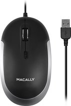 Macally DYNAMOUSE-SG Optische bedrade USB-A-muis met een stille klik - Zwart/Grijs