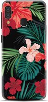 My Style Telefoonsticker PhoneSkin For Samsung Galaxy A20e Red Caribbean Flower