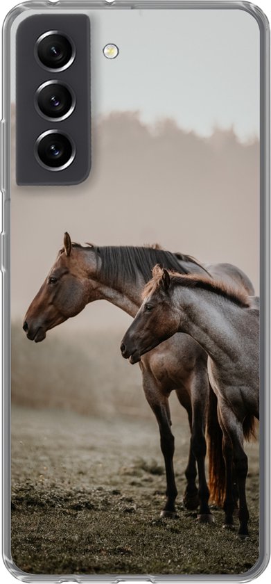 Coque Samsung Galaxy S21 FE - Paarden - Brouillard - Prairie - Siliconen