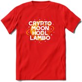 Crypto Moon - T-Shirt Kleding Cadeau | Dames / Heren / Unisex | Bitcoin / Ethereum shirt | Grappig Verjaardag kado | Tshirt Met Print  Prijs - Rood - L