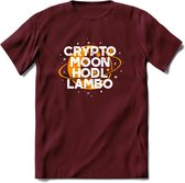 Crypto Moon - T-Shirt Kleding Cadeau | Dames / Heren / Unisex | Bitcoin / Ethereum shirt | Grappig Verjaardag kado | Tshirt Met Print  Prijs - Burgundy - XXL