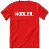 Hodler - Crypto T-Shirt Kleding Cadeau | Dames / Heren / Unisex | Bitcoin / Ethereum shirt | Grappig Verjaardag kado | BTC Tshirt Met Print | - Rood - XXL