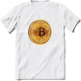 Bitcoin Coin - Crypto T-Shirt Kleding Cadeau | Dames / Heren / Unisex | Bitcoin / Ethereum shirt | Grappig Verjaardag kado | BTC Tshirt Met Print | - Wit - XXL