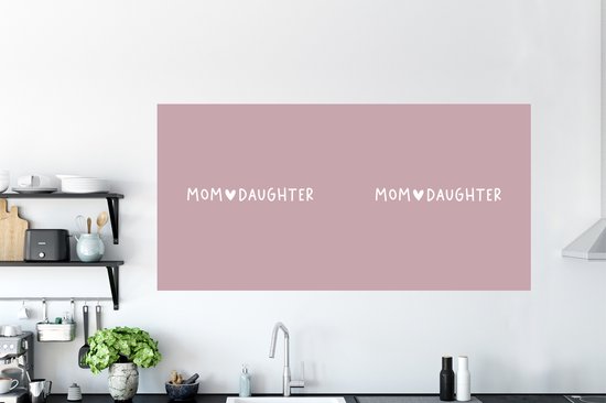 Stickers muraux - Film autocollant - Cadeau - Mère - Fille - Rose - Mom - Fille - Proverbes - Citations - 160x80 cm - Film adhésif - Stickers muraux Chambre d'enfant - Papier peint autocollant