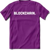 Blockchain - Crypto T-Shirt Kleding Cadeau | Dames / Heren / Unisex | Bitcoin / Ethereum shirt | Grappig Verjaardag kado | BTC Tshirt Met Print | - Paars - XL