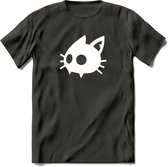 Cat Head - Katten T-Shirt Kleding Cadeau | Dames - Heren - Unisex | Kat / Dieren shirt | Grappig Verjaardag kado | Tshirt Met Print | - Donker Grijs - XXL