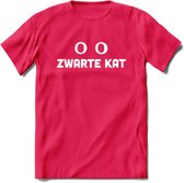 Zwarte Kat - Katten T-Shirt Kleding Cadeau | Dames - Heren - Unisex | Dieren shirt | Grappig Verjaardag kado | Tshirt Met Print | - Roze - XL