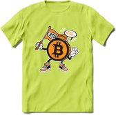 BTC Mascot - Crypto T-Shirt Kleding Cadeau | Dames / Heren / Unisex | Bitcoin / Ethereum shirt | Grappig Verjaardag kado | BTC Tshirt Met Print | - Groen - S