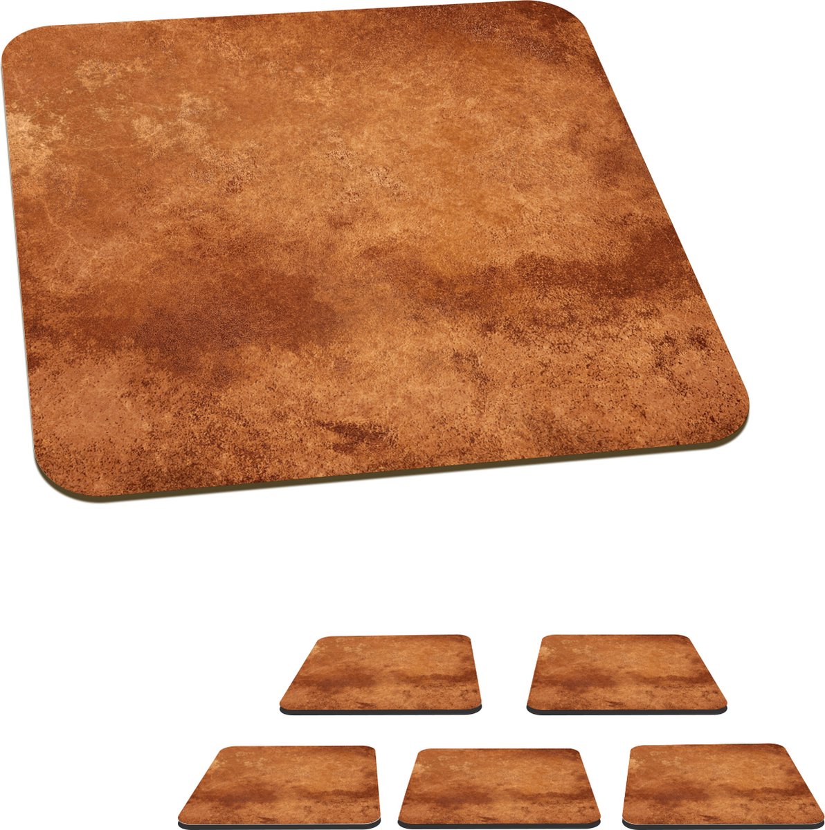 Onderzetters voor glazen - Roest - Bruin - Brons - 10x10 cm - Glasonderzetters - 6 stuks