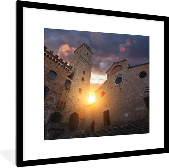 Bestaan Waakzaamheid Vernederen Fotolijst incl. Poster - De grote Toren van de stad San Gimignano in Italië  - 40x40 cm... | bol.com
