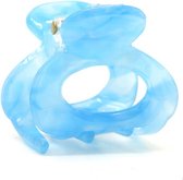 Haarspeld Klem Mini Open Marmer Print Blauw
