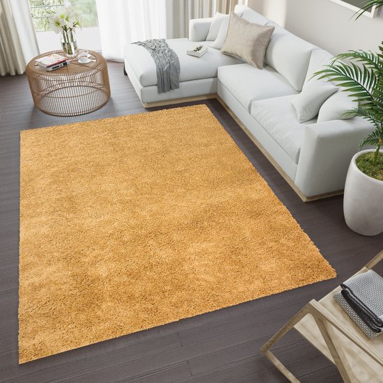 Tapiso Essence Rug Salon Chambre Jaune Intérieur Shaggy Design Moderne Atmosphérique Durable Haute Qualité Tapis Taille - 300x400