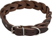 Animal Boulevard Hondenhalsband country leer gevlochten Bruin- 25mm x 49-55cmBruin- 25mmx49-55cm