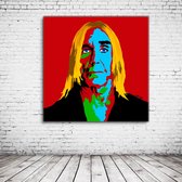 Pop Art Iggy Pop Poster in lijst - 90 x 90 cm en 2 cm dik - Fotopapier Mat 180 gr Framed - Popart Wanddecoratie inclusief lijst