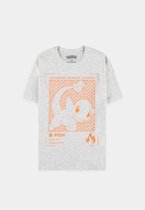 Pokémon Heren Tshirt -XL- Neppy Charmander Grijs