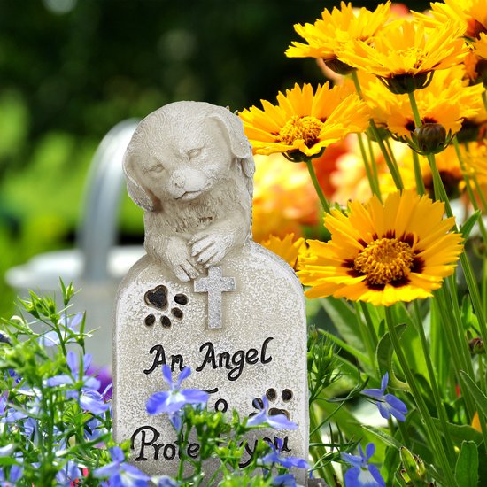 Nucalt Herdenksteen hond engel 11 x 8 cm, huisdier hond monument graf Nucalt Herdenksteen hond engel 11 x 8 cm, huisdier hond monument graf