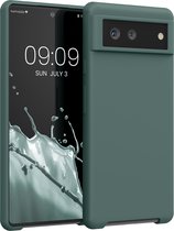 kwmobile telefoonhoesje voor Google Pixel 6 - Hoesje met siliconen coating - Smartphone case in blauwgroen