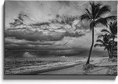 Walljar - Palmbomen Op Het Strand - Muurdecoratie - Canvas schilderij