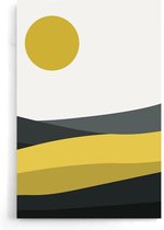 Walljar - Grey Tones Mountains II - Muurdecoratie - Poster