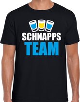Apres ski t-shirt Schnapps team zwart  heren - Wintersport shirt - Foute apres ski outfit/ kleding/ verkleedkleding M