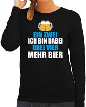 Apres ski trui Ein Zwei Drei Bier zwart  dames - Wintersport sweater - Foute apres ski outfit/ kleding/ verkleedkleding XS