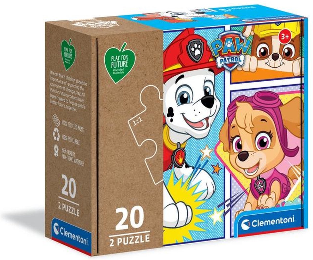 Clementoni Puzzel Paw Patrol 2x20 Stukjes