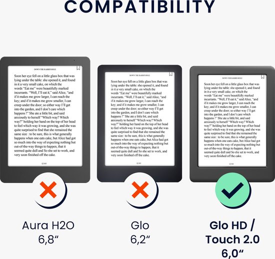 kwmobile e-reader hoesje geschikt voor Kobo Glo HD / Touch 2.0 hoes - Ereader flip case met standaard - Kunstleren e reader cover - Magnolia design in grijs van Merkloos — afbeelding 2