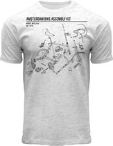 Fox Originals DIY Bike Amsterdam T-shirt Heren & Dames Katoen Grijs Maat S