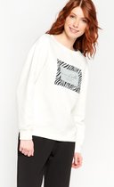 LOLALIZA Trui met print - Ecru - Maat XL