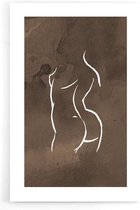 Walljar - Body Line Art - Muurdecoratie - Poster