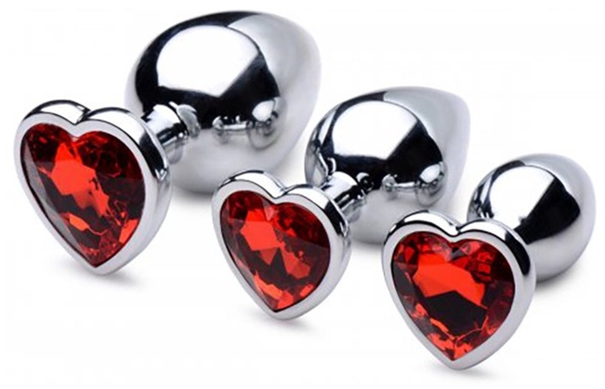 Red Heart Gem Anal Plug Set