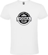 Wit  T shirt met  " Member of the Vodka club "print Zwart size XS