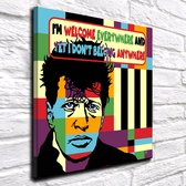 Herman Brood Pop Art Canvas - 80 x 80 cm - Canvasprint - Op dennenhouten kader - Geprint Schilderij - Popart Wanddecoratie