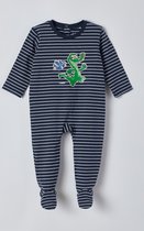 Woody - Kruippakje - marine blauw-wit gestreept - krokodil - 221-3-RBZ-Z/981 - 9m