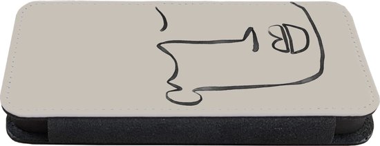 iPhone 11 Wallet Case bookcase phone case - Visage - Abstrait - Line au trait - Avec poches - Étui portefeuille avec fermeture magnétique