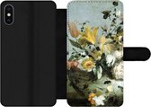 Bookcase Geschikt voor iPhone XS Max telefoonhoesje - Bloemen - Oude meesters - Barok - Met vakjes - Wallet case met magneetsluiting