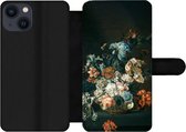 Bookcase Geschikt voor iPhone 13 telefoonhoesje - Stilleven met bloemen - Oude meesters - Kunst - Met vakjes - Wallet case met magneetsluiting