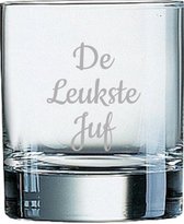 Gegraveerde Whiskeyglas 20cl De Leukste Juf