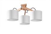 Trend24 Plafond Legno 3 - E27 - Natuurlijk Hout / Wit