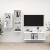 3-delige Tv-meubelset spaanplaat wit