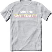 Saitama T-Shirt | Join the wolfpack Crypto ethereum Heren / Dames | bitcoin munt cadeau - Licht Grijs - Gemaleerd - XXL