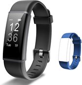 Lintelek Activity Tracker - Smartwatch Dames en Heren - ID130Plus HR Duo Pack - Smartwatch iOS & Android - GPS Horloge - Zwart & Blauw