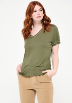 LOLALIZA T-shirt korte mouwen - Khaki - Maat M