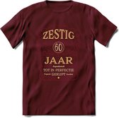 60 Jaar Legendarisch Gerijpt T-Shirt | Bordeauxrood - Ivoor | Grappig Verjaardag Cadeau | Dames - Heren | - Burgundy - XL